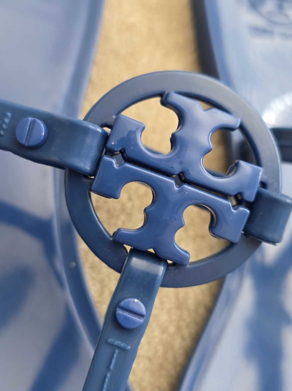 Tory Burch Mini Miller Jelly Thong Sandals Bondi Blue - Size 9 - Picture 3 of 4